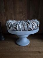 Grijze kandelaar met decoratie, Overige materialen, Grijs, Ophalen of Verzenden, Zo goed als nieuw