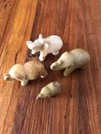 Marmer kleine olifantjes 4 stuks, Ophalen of Verzenden