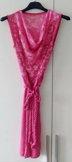Donker Roze Jurkje | Maat S | Stretch | Met Kant & Ceintuur, Ophalen of Verzenden, Roze, Maat 36 (S), Gedragen