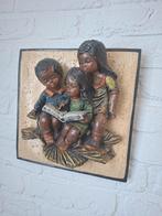 Vintage wanddecoratie : Lezende kinderen, Antiek en Kunst, Kunst | Schilderijen | Klassiek, Ophalen of Verzenden