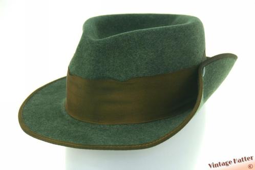 Vintage jachthoed Europ Schutzenhut groen gemengd 55 = S -XS, Kleding | Heren, Hoeden en Petten, Gedragen, Hoed, 57 cm (M, 7⅛ inch) of minder