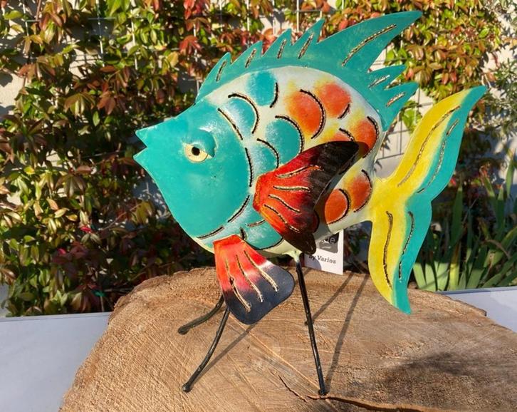 VIS DORANG METAAL HANDMADE met waxinehouder 34x29 CM, Huis en Inrichting, Woonaccessoires | Boeddhabeelden, Nieuw, Ophalen of Verzenden