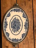 Delfts blauw Schoonhoven dienblad met tinnen rand (RIO Tiel), Antiek en Kunst, Ophalen of Verzenden