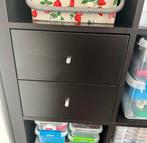 Ikea Kallax inzet met 2 lades zwartbruin, Ophalen of Verzenden, Gebruikt