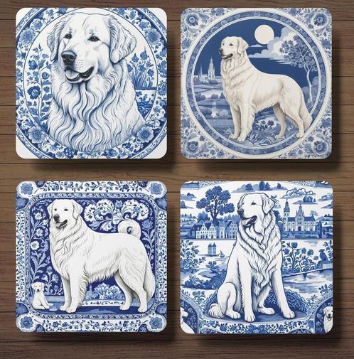 Maremma Delfts Blauw onderzetters met houder, Huis en Inrichting, Woonaccessoires | Onderzetters, Nieuw, Glas of Kopje, Ophalen of Verzenden