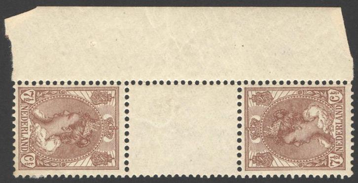 Nederland NVPH nr 61c ongebruikt Tete-Beche brugpaar 1924, Postzegels en Munten, Postzegels | Nederland, Postfris, T/m 1940, Verzenden
