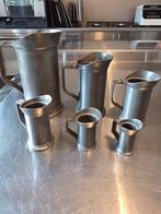 Antieke Tinnen Kannetjes Set, Antiek en Kunst, Antiek | Tin, Ophalen of Verzenden