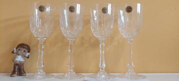 4 Vintage kristallen wijn glazen wijnglazen hoog 18.5 cm  beschikbaar voor biedingen