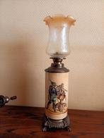 Antieke Olielamp Militairen met hond, Antiek en Kunst, Ophalen