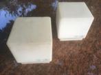 TRE LUCE 2 x kubus lampen badkamer wit glas, Ophalen of Verzenden, Zo goed als nieuw, Glas, Design