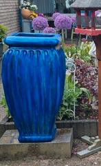 💥💥 hele hoge 87cm,  zware, terras vaas  🌊  azuur  blauw, Tuin en Terras, Tuinvazen, Ophalen, Gebruikt