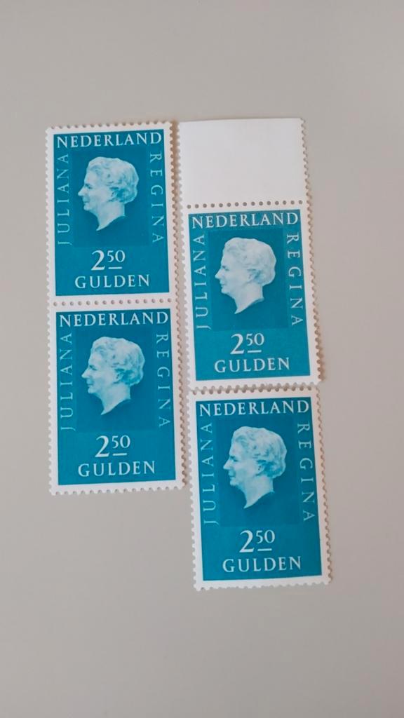 Postzegels Juliana Regina 2,50 Postfris (4 stuks), Postzegels en Munten, Postzegels | Nederland, Postfris, Na 1940, Ophalen