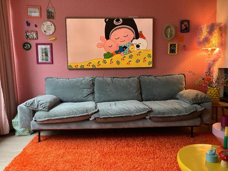 Retrobank HK Living (3-zits), Huis en Inrichting, Banken | Bankstellen, Gebruikt, Rechte bank, Driepersoons, 200 tot 250 cm, 75 tot 100 cm