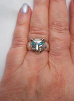 Zilveren vintage ring poes maat 16.75 nr.638