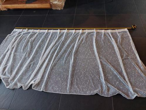 Vitrage gordijn met motief geplooid 212 cm breed, Huis en Inrichting, Stoffering | Gordijnen en Lamellen, Gebruikt, 100 tot 150 cm