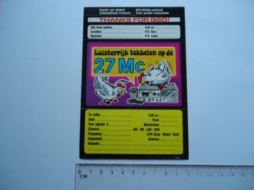 sticker oud 27MC Bakkie kaart introduct zender 27 mc qso, Verzamelen, Stickers, Zo goed als nieuw, Bedrijf of Vereniging, Verzenden