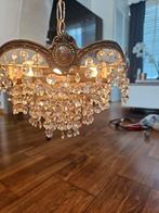 Elegante Kristallen Kroonluchter met Geëmailleerde Medaillon, Ophalen of Verzenden, Gebruikt