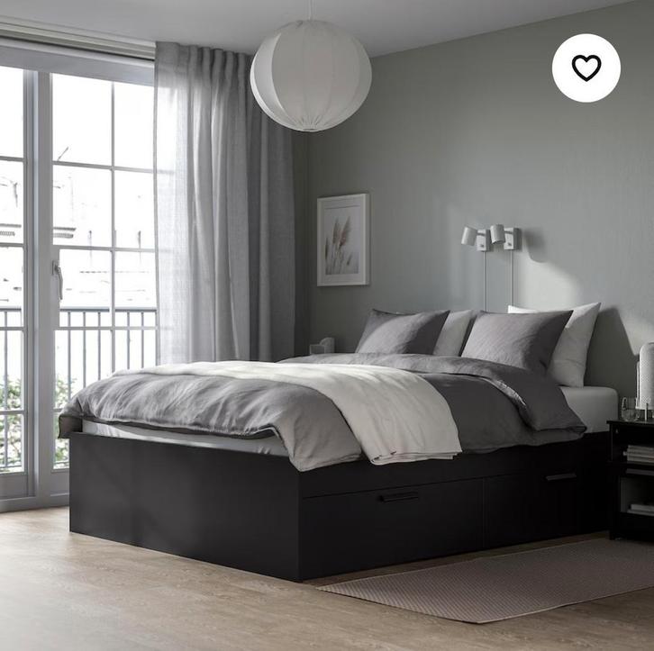 Goede Ikea Brimnes bed , goede lattenbodems (140x200 cm)., Huis en Inrichting, Slaapkamer | Boxsprings, Gebruikt, 140 cm, Tweepersoons
