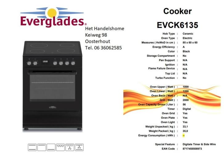 Nieuwe inductie en keramisch fornuis voor actieprijzen, Witgoed en Apparatuur, Fornuizen, Nieuw, Vrijstaand, Inductie, 4 kookzones