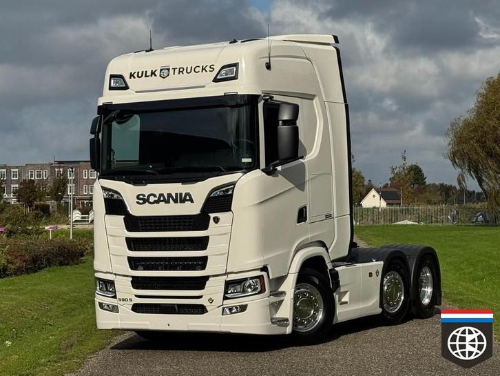 Scania 590 S 6X2/4 - Full air - Retarder PTO - SLIDE fifth w, Auto's, Vrachtwagens, Bedrijf, Te koop, ABS, Airconditioning, Bluetooth
