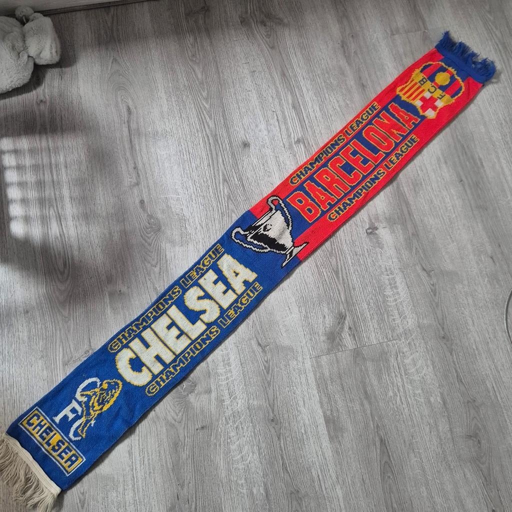 Voetbal fan sjaal Chelsea - FC Barcelona, Ophalen of Verzenden, Zo goed als nieuw, Overige maten, Sjaal