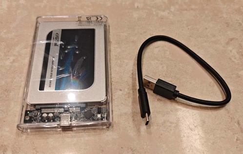 500GB externe Crucial SSD, Computers en Software, Harde schijven, Zo goed als nieuw, Laptop, USB, Ophalen of Verzenden