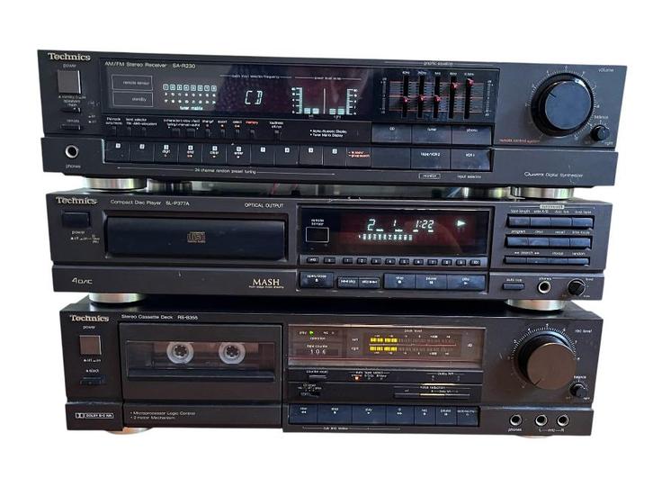Technics set Receriver SA R230 CD SL P377 Casette RS B355, Audio, Tv en Foto, Stereo-sets, Zo goed als nieuw, Cassettedeck, Cd-speler