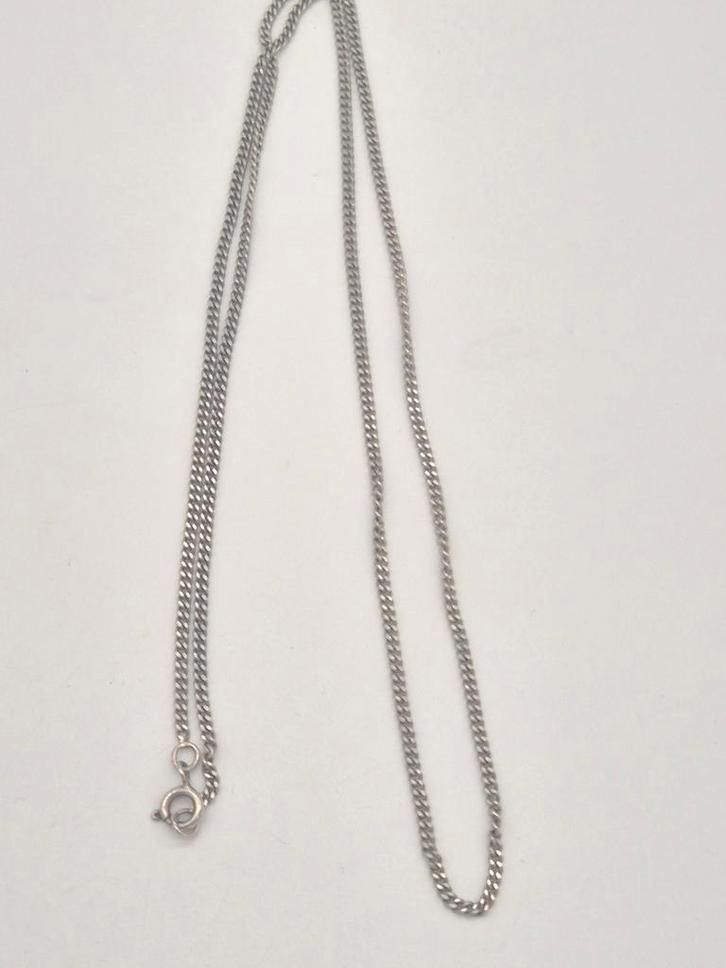 Mooie Lange Zilveren Ketting 60cm, Sieraden, Tassen en Uiterlijk, Kettingen, Gebruikt, Zilver, Zilver, Verzenden