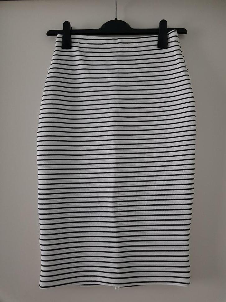 Rok -- maat S / 36 --, Kleding | Dames, Rokken, Zo goed als nieuw, Maat 36 (S), Wit, Onder de knie, Ophalen of Verzenden