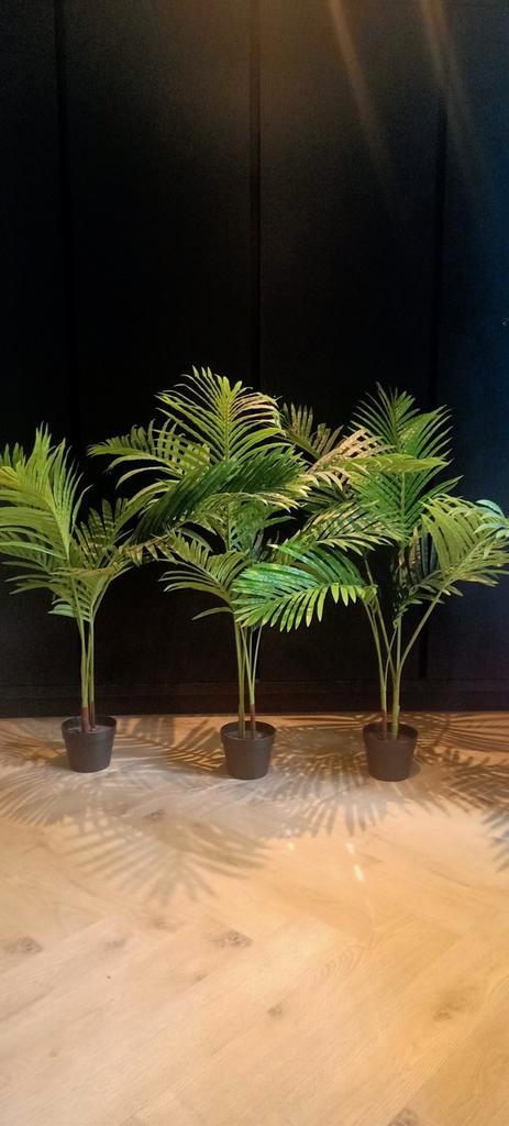 3x Kunst Palm van mooie kwaliteit, Huis en Inrichting, Kamerplanten, Palm, Minder dan 100 cm, Groene kamerplant, Halfschaduw, In pot