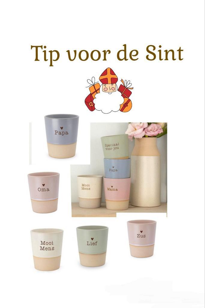 Tip voor de sint beker met tekst, Huis en Inrichting, Keuken | Servies, Kop(pen) en/of Schotel(s), Overige stijlen, Aardewerk