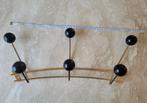 Vintage design kapstok midcentury messing hout, Wandkapstok, Gebruikt, Ophalen of Verzenden, Minder dan 100 cm