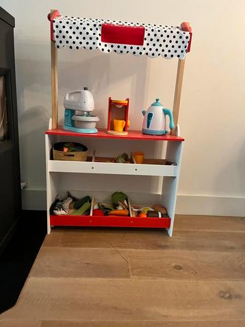 Houten speelgoed Marktkraam HEMA + Accessoires beschikbaar voor biedingen