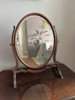 Antieke kantelbare vintage mahonie spiegel biedermeier, Ophalen of Verzenden, Ovaal, Minder dan 50 cm, Minder dan 100 cm