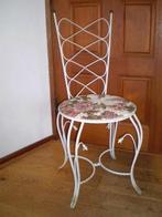 STOEL SMEEDIJZER MET DAMAST BEKLEDING, Ophalen, Zo goed als nieuw, Eén