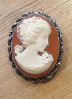 Camee broche vintage, Sieraden, Tassen en Uiterlijk, Broches, Ophalen of Verzenden, 4 tot 7 cm, Zilver, Overige materialen