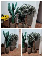 2x kunstplanten 160 cm hoog cactus em ficus, Ophalen, Zo goed als nieuw, Binnen