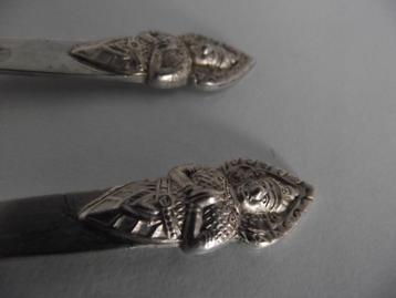 2 stuks vintage Boeddha lepeltje 10 cm Thailand 1950-60 p st beschikbaar voor biedingen