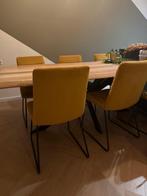Eetkamerstoel liva kick set van 6 geel goud, Huis en Inrichting, Stoelen, Ophalen, Overige kleuren, Zo goed als nieuw, Vijf, Zes of meer stoelen
