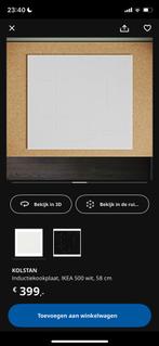IKEA inductie kookplaat 60cm wit KOLSTAN, Nieuw, Inbouw, Inductie, 45 tot 60 cm
