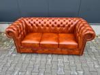 Nieuwe Chesterfield bank cognac leer + BEZORGING GRATIS, Chesterfield, Leer, Ophalen of Verzenden, Rechte bank