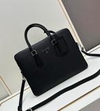 Black leather men’s bag from prada, Verzenden, Nieuw