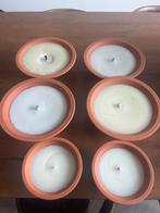 Tuin kaarsen in terracotta schalen, Huis en Inrichting, Woonaccessoires | Kandelaars en Kaarsen, Ophalen, Zo goed als nieuw, Minder dan 25 cm