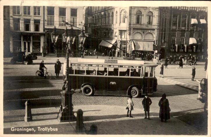 Groningen- Trollybus, Verzamelen, Ansichtkaarten | Nederland, Gelopen, Groningen, Voor 1920, Ophalen of Verzenden