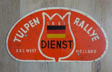 Metalen rally plaat Dienst Tulpenrally 1961 Böhringer beschikbaar voor biedingen