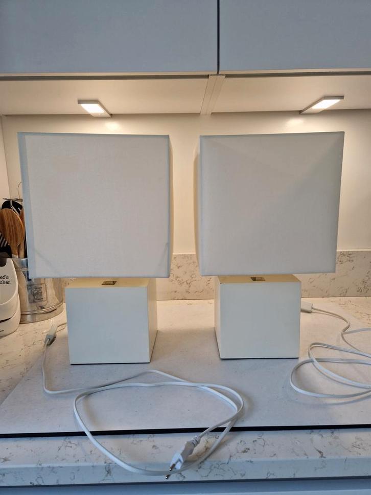 Jan des Bouvrie kubus lampen cremewit Dutch Design vintage, Huis en Inrichting, Lampen | Vloerlampen, Zo goed als nieuw, Minder dan 100 cm