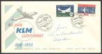 Nederland FDC E40 Met Adres, KLM 40 jaar 1959, Postzegels en Munten, Ophalen of Verzenden, Beschreven, Nederland