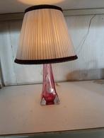 Val Saint Lambert Lamp - Roze Kristal, Gebruikt, Klassiek, Glas, Ophalen of Verzenden