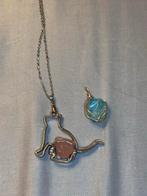 Ketting met Kat Hanger & Edelsteen, Ophalen of Verzenden, Zo goed als nieuw, Steen of Mineraal, Met edelsteen