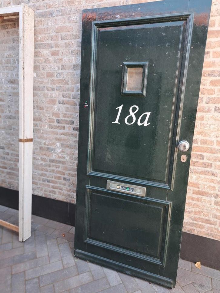 Hardhouten Meranti Voordeur met Kozijn, Doe-het-zelf en Verbouw, Deuren en Horren, Gebruikt, Buitendeur, Hout, Ophalen